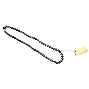 Vintage Spanish Mallorca Black Glass Pearl Necklace Original Tags
